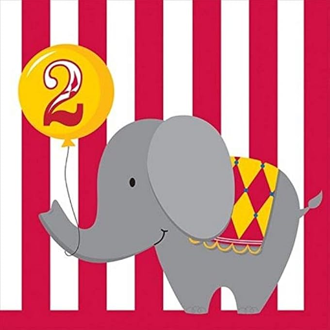 CIRCUS TIME 2ND BIRTHDAY 3-PLY LUNCH NAPKINS